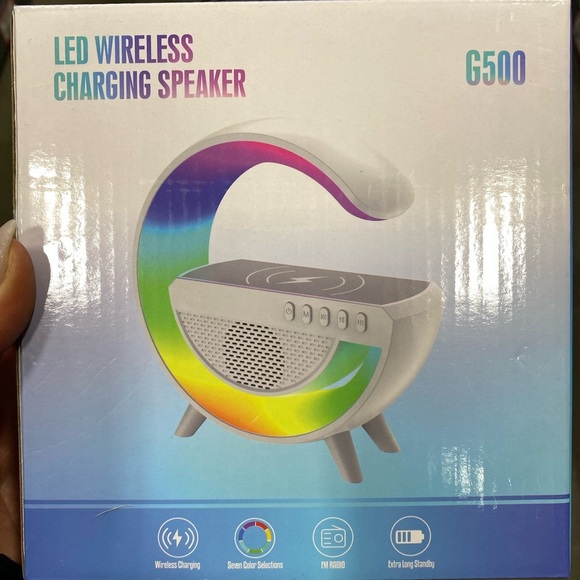 LED Wireless Charging Speaker with Rainbow Design - Picture 1 of 4